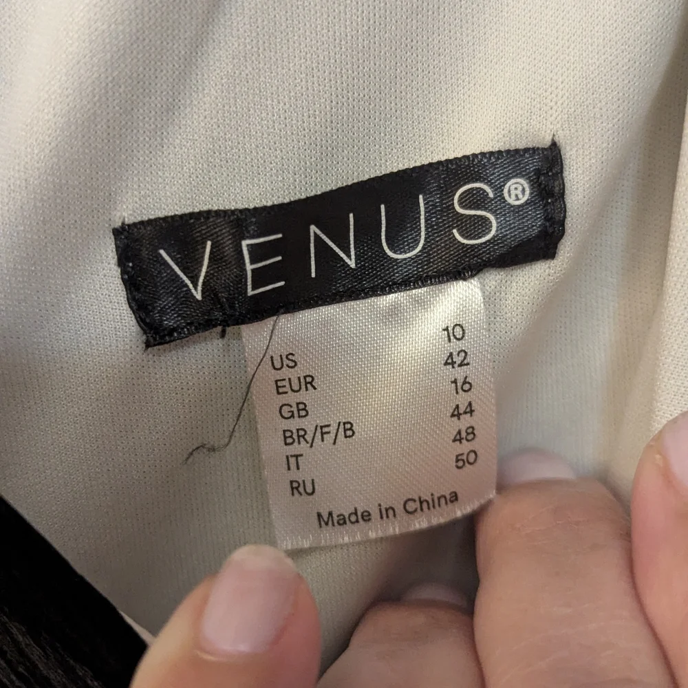 VENUS Black and White Maxi Dress with Lace Accents - Picture 5 of 5